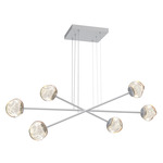 Luna  Moda Linear Chandelier - Classic Silver / Amber Floret