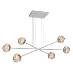 Luna  Moda Linear Chandelier - Classic Silver / Bronze Zircon