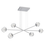 Luna  Moda Linear Chandelier - Classic Silver / Clear Floret