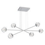 Luna  Moda Linear Chandelier - Classic Silver / Clear Geo