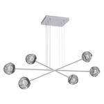 Luna  Moda Linear Chandelier - Classic Silver / Smoke Floret