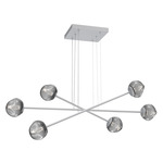 Luna  Moda Linear Chandelier - Classic Silver / Smoke Geo