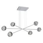 Luna  Moda Linear Chandelier - Classic Silver / Smoke Zircon