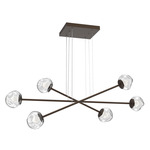 Luna  Moda Linear Chandelier - Flat Bronze / Clear Zircon