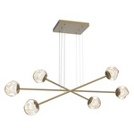 Luna  Moda Linear Chandelier - Gilded Brass / Amber Zircon