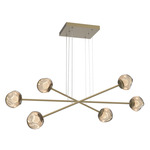 Luna  Moda Linear Chandelier - Gilded Brass / Bronze Zircon