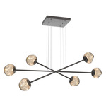 Luna  Moda Linear Chandelier - Graphite / Bronze Geo