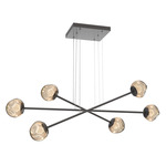 Luna  Moda Linear Chandelier - Graphite / Bronze Zircon