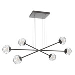 Luna  Moda Linear Chandelier - Graphite / Clear Geo