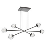 Luna  Moda Linear Chandelier - Graphite / Clear Zircon