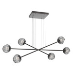 Luna  Moda Linear Chandelier - Graphite / Smoke Floret