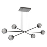 Luna  Moda Linear Chandelier - Graphite / Smoke Geo