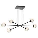 Luna  Moda Linear Chandelier - Matte Black / Amber Zircon