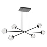 Luna  Moda Linear Chandelier - Matte Black / Clear Zircon