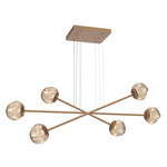 Luna  Moda Linear Chandelier - Novel Brass / Bronze Geo