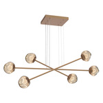 Luna  Moda Linear Chandelier - Novel Brass / Bronze Zircon