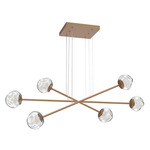 Luna  Moda Linear Chandelier - Novel Brass / Clear Floret