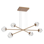 Luna  Moda Linear Chandelier - Novel Brass / Clear Geo