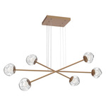 Luna  Moda Linear Chandelier - Novel Brass / Clear Zircon