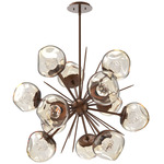 Luna Starburst Chandelier - Burnished Bronze / Amber Floret