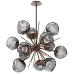 Luna Starburst Chandelier - Burnished Bronze / Smoke Floret