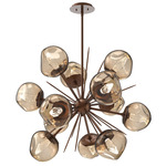 Luna Starburst Chandelier - Burnished Bronze / Bronze Geo