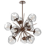 Luna Starburst Chandelier - Burnished Bronze / Clear Geo