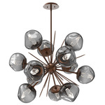 Luna Starburst Chandelier - Burnished Bronze / Smoke Geo