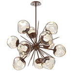 Luna Starburst Chandelier - Burnished Bronze / Amber Zircon