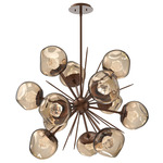 Luna Starburst Chandelier - Burnished Bronze / Bronze Zircon