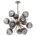 Luna Starburst Chandelier - Burnished Bronze / Smoke Zircon