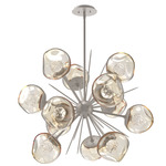 Luna Starburst Chandelier - Beige Silver / Amber Floret