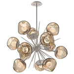 Luna Starburst Chandelier - Beige Silver / Bronze Floret