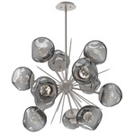 Luna Starburst Chandelier - Beige Silver / Smoke Floret