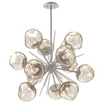 Luna Starburst Chandelier - Beige Silver / Amber Geo