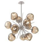 Luna Starburst Chandelier - Beige Silver / Bronze Geo