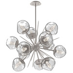 Luna Starburst Chandelier - Beige Silver / Clear Geo