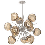 Luna Starburst Chandelier - Beige Silver / Bronze Zircon