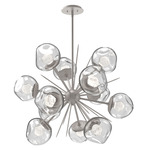 Luna Starburst Chandelier - Beige Silver / Clear Zircon