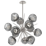 Luna Starburst Chandelier - Beige Silver / Smoke Zircon