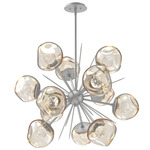 Luna Starburst Chandelier - Classic Silver / Amber Floret