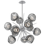 Luna Starburst Chandelier - Classic Silver / Smoke Floret