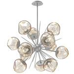 Luna Starburst Chandelier - Classic Silver / Amber Geo