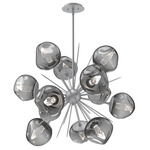 Luna Starburst Chandelier - Classic Silver / Smoke Geo