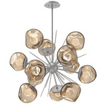 Luna Starburst Chandelier - Classic Silver / Bronze Zircon