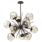 Luna Starburst Chandelier - Flat Bronze / Amber Floret