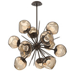 Luna Starburst Chandelier - Flat Bronze / Bronze Floret