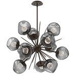 Luna Starburst Chandelier - Flat Bronze / Smoke Floret