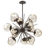 Luna Starburst Chandelier - Flat Bronze / Amber Geo