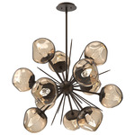 Luna Starburst Chandelier - Flat Bronze / Bronze Geo